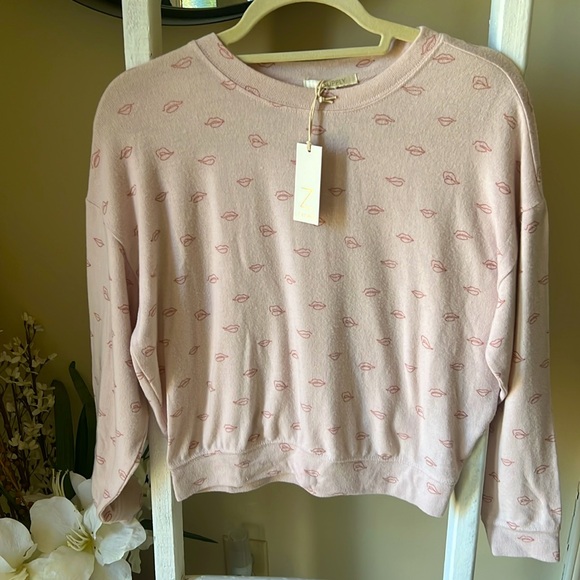 NWT Z Supply Pink Stella Lip LS Lounge Top. Size XS - Picture 4 of 4
